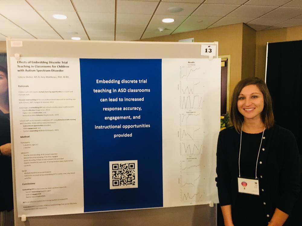 Psychology Graduate Valerie Weber presenting a poster